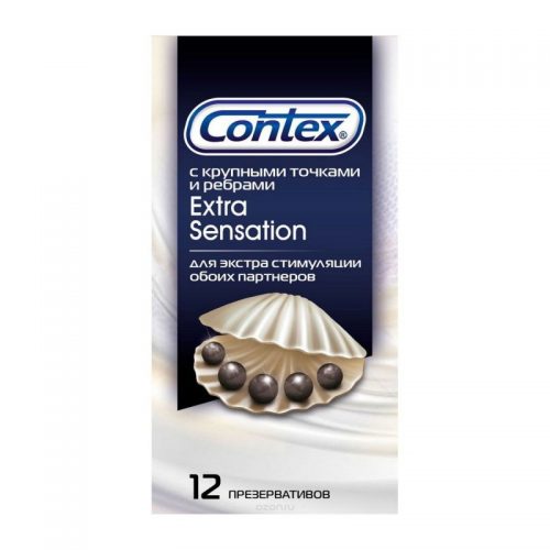 Презервативы Contex Extra Sensation С Крупными Точками И Ребрами 12 Шт