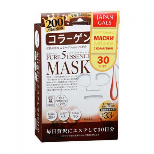 Маска тканевая JAPAN GALS Pure5 Essence с коллагеном 30 шт