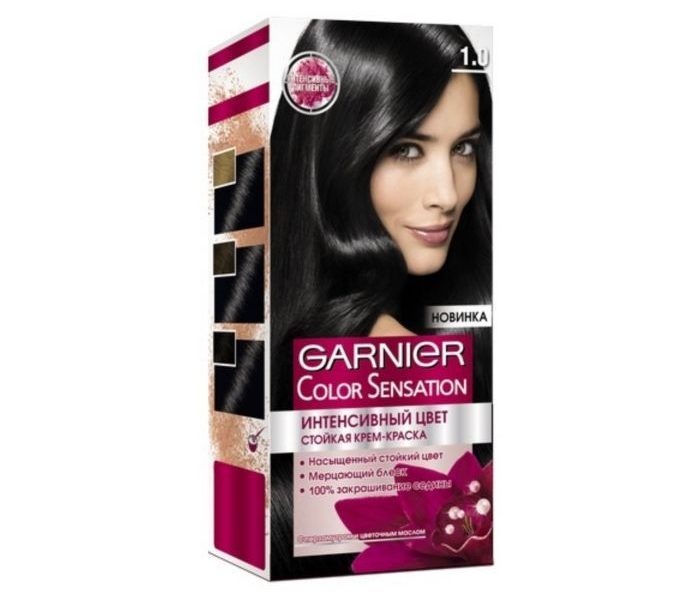 Краска для волос гарньер черный. Краска гарньер черный агат. Garnier Color Sensation палитра. Колор сенсейшен краска для волос 4.10. Краска Garnier Color Sensation черный агат.