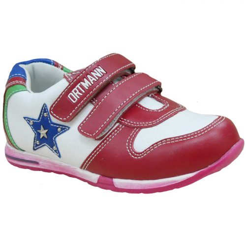 Детские ортопедические кроссовки ORTMANN Kids Bruno 7.85.2 Цвет: красный/белый (липучки) | Размер: 25