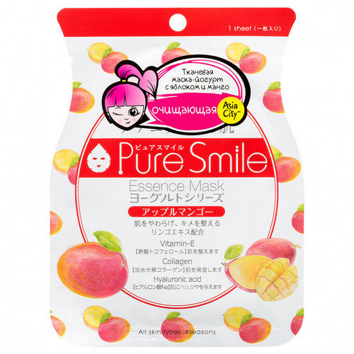 Sun Smile Маска для лица на йогуртовой основе с яблоком и манго 1 шт (Sun Smile