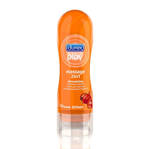 Durex Play Massage 2in1 Stimulating с возбуждающей Гуараной Интимная смазка-гель для массажа 200 мл (Durex