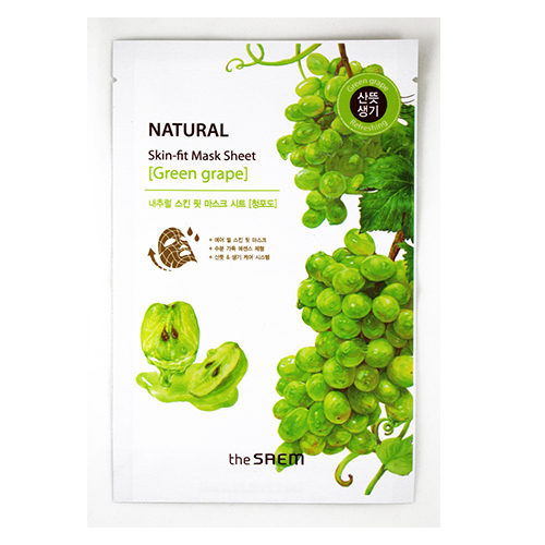 The Saem Маска тканевая виноград Natural Skin Fit Mask Sheet green grape