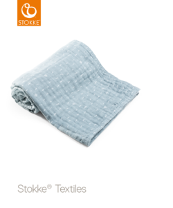 Фото товара Муслиновое одеяло Stokke 100x100 см Blue Slate Sea OCS