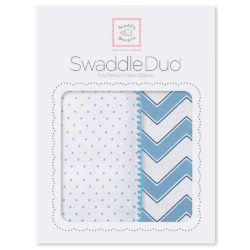 Фото товара Набор пеленок SwaddleDesigns Swaddle Duo Blue Classic Chevron