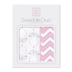 Фото товара Набор пеленок SwaddleDesigns Swaddle Duo Lolli Chevron Pink