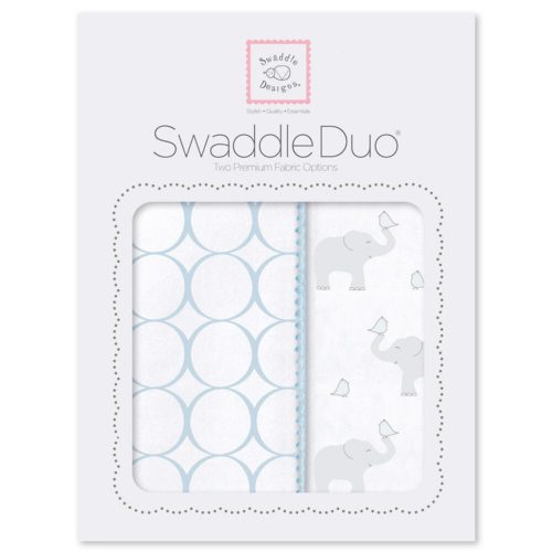 Фото товара Набор пеленок SwaddleDesigns Swaddle Duo PB Elephant & Chickies Mod Duo