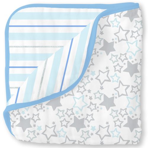 Фото товара Одеяло муслиновое SwaddleDesigns Luxe Muslin Starshine Shimmer Blue