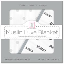 Фото товара Одеяло муслиновое Swaddledesigns Luxe Muslin Black XOXO