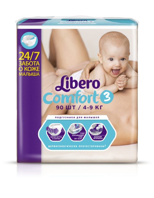 Фото товара Подгузники LIBERO Comfort Midi Baru (3) 4-9 кг