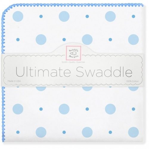 Фото товара Фланелевая пеленка для новорожденного SwaddleDesigns Blue Big Dot Lt Dot