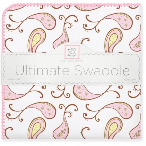 Фото товара Фланелевая пеленка для новорожденного SwaddleDesigns Pink Paisley