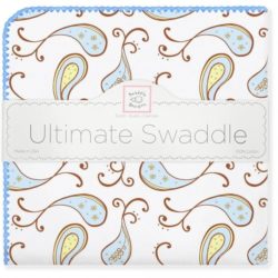 Фото товара Фланелевая пеленка для новорожденного SwaddleDesigns Pstl Blue Paisley