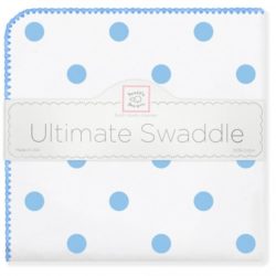 Фото товара Фланелевая пеленка для новорожденного SwaddleDesigns Swaddle Ultimate Big Dots Blue