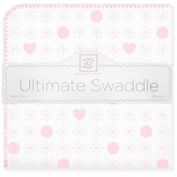 Фото товара Фланелевая пеленка для новорожденного SwaddleDesigns Swaddle Ultimate Jax & Hearts Pink