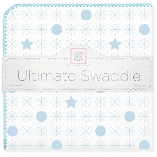 Фото товара Фланелевая пеленка для новорожденного SwaddleDesigns Swaddle Ultimate Jax & Stars Blue