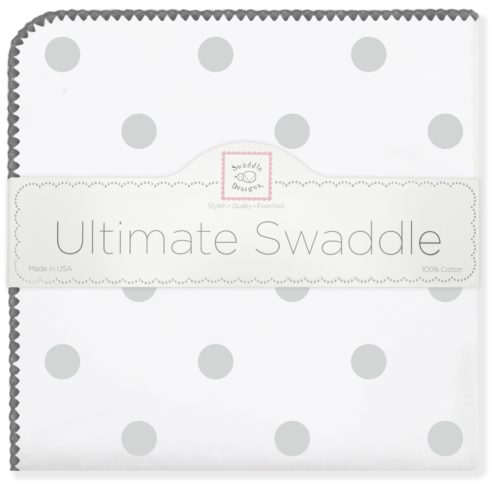 Фото товара Фланелевая пеленка для новорожденного SwaddleDesigns Ultimate Big Dots Sterling