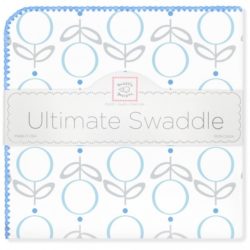 Фото товара Фланелевая пеленка для новорожденного SwaddleDesigns Ultimate Receiving Blanket Lolli Fleur Blue